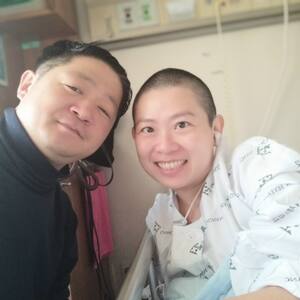 Connie & Changhwan during first chemo session